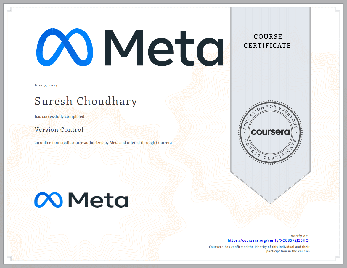 Version Control - Meta Coursera