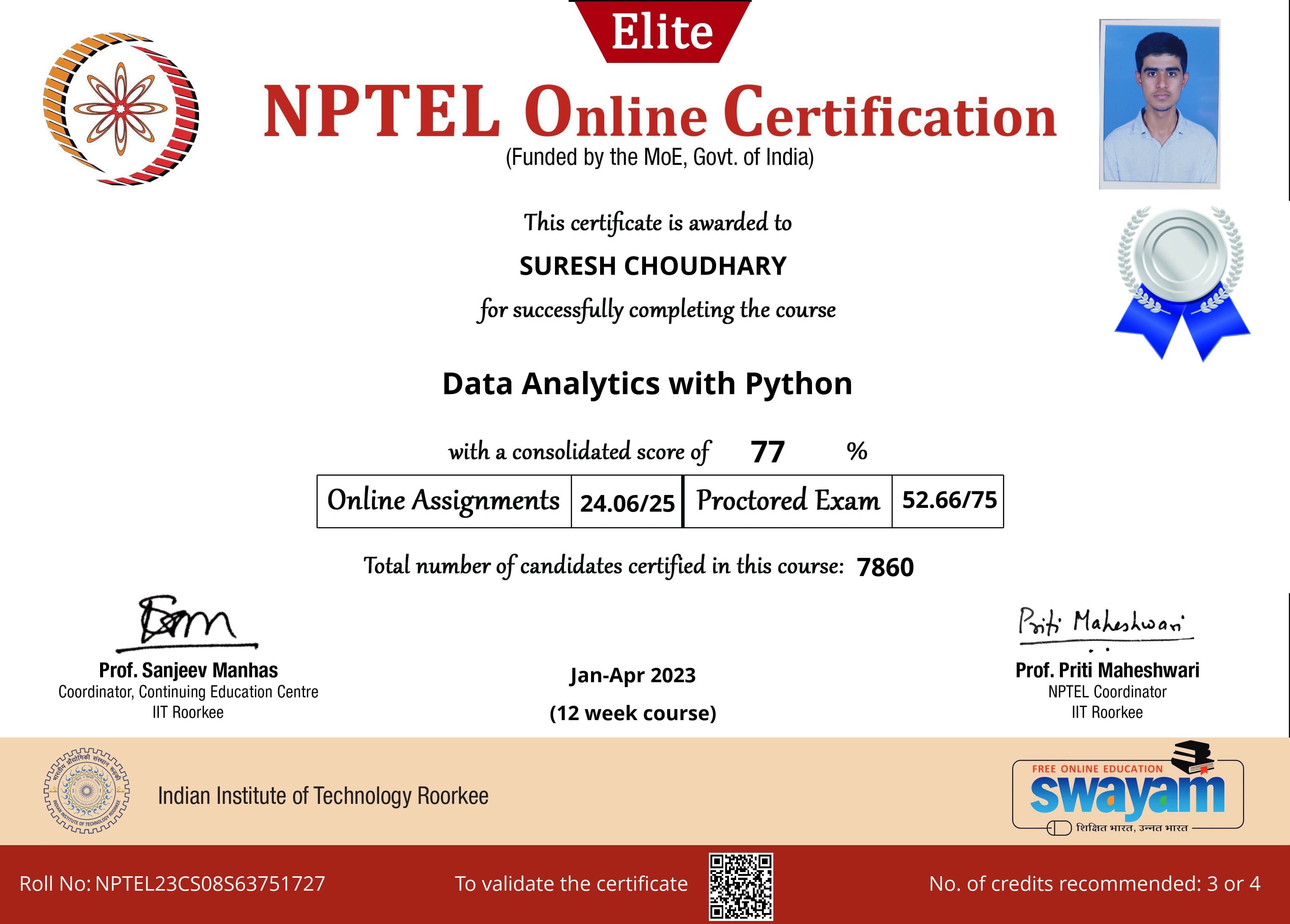 Data Analytics with Python - NPTEL
